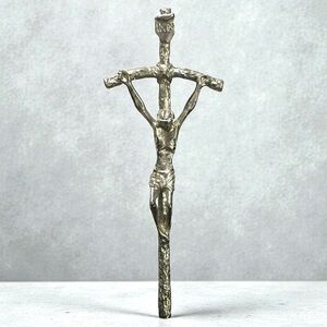 Vintage Italian Metal Crucifix Cross Jesus INRI Wall Cross Made in Italy 5.5”